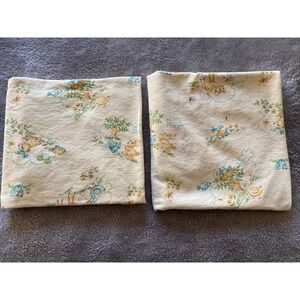 Vintage Dundee Two Baby Receiving Blankets Little Baby Animal Pattern Yellow